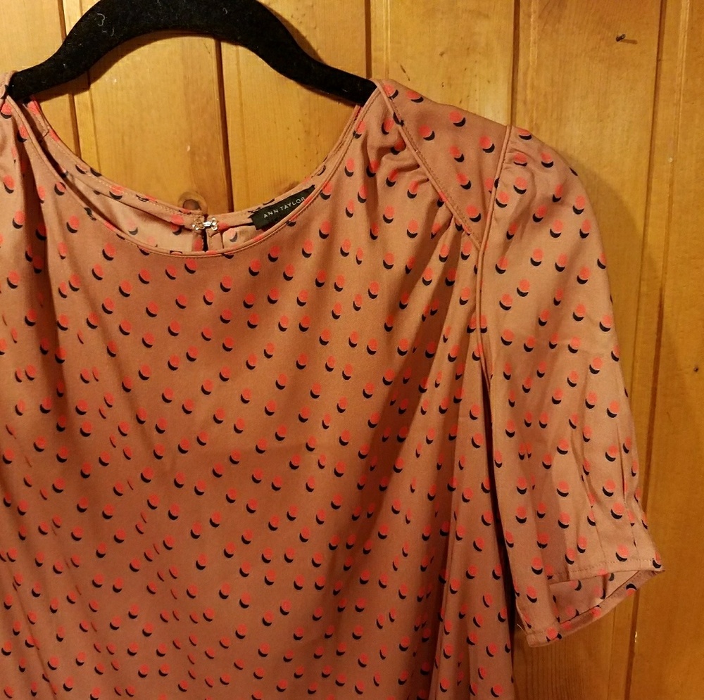 Ann Taylor Silky Peach Blouse
